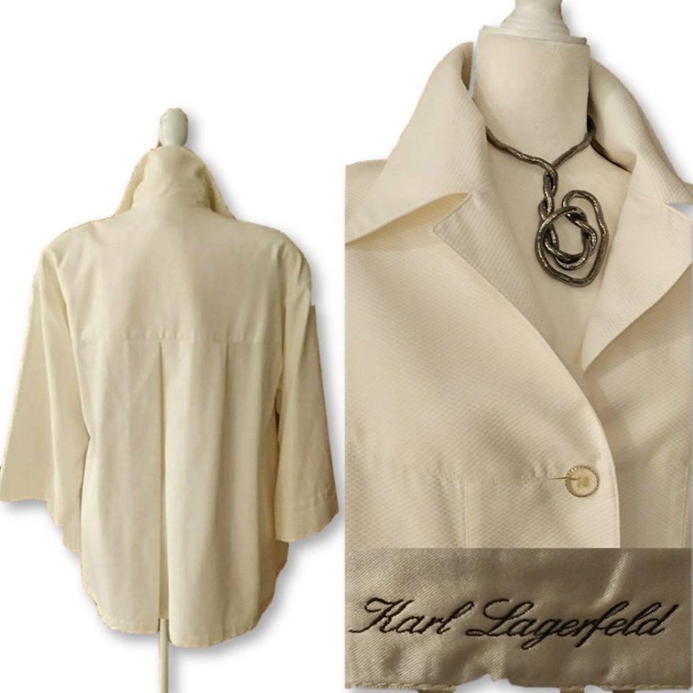 Karl Lagerfeld Lightweight Cotton Swing Jacket Coat Made in France Vintage